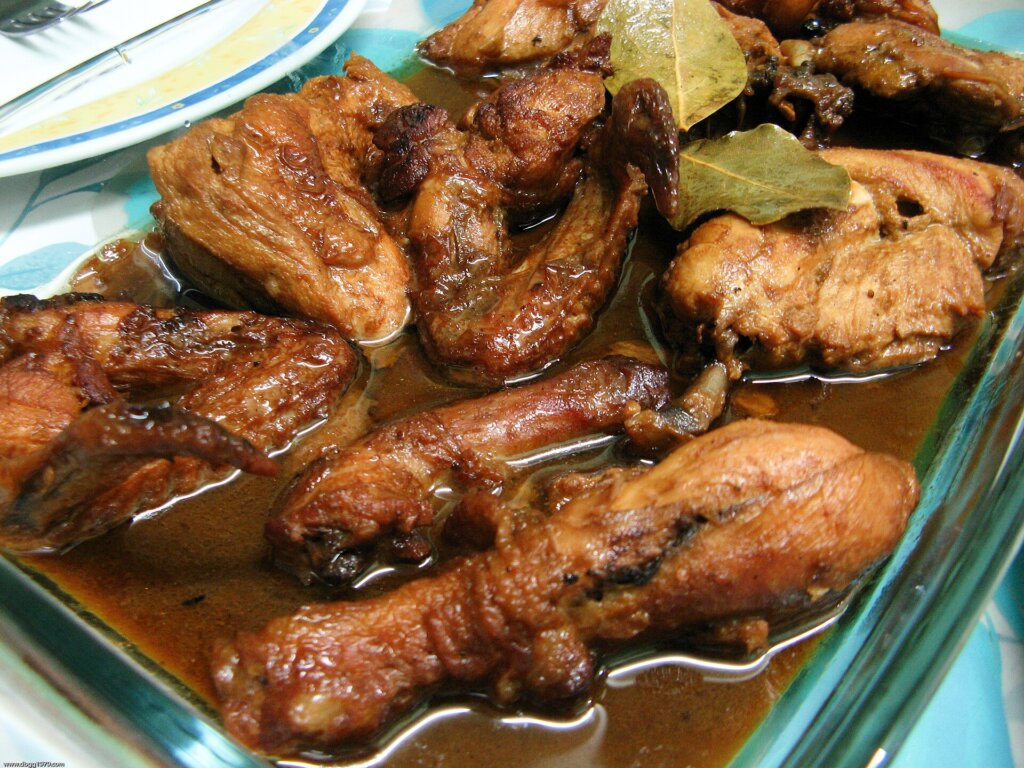 Filipino chicken adobo served with rice