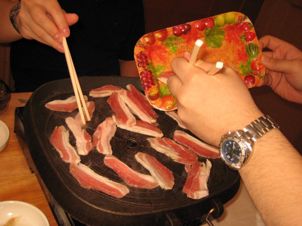 Korean samgyeopsal barbecue grill