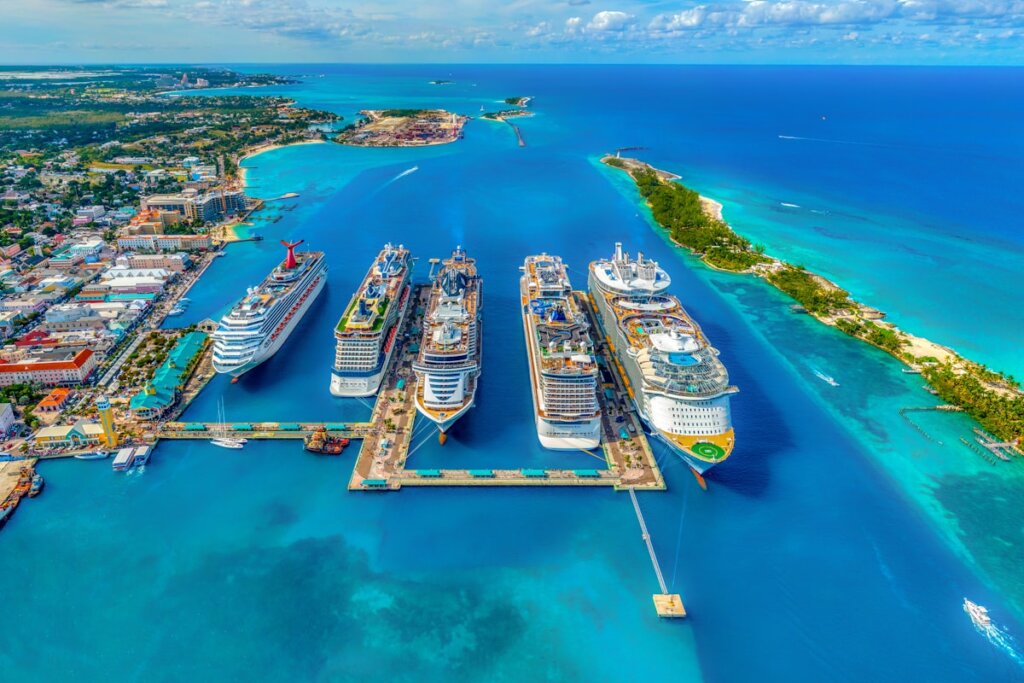 Traditional Filipino bangka boat moored in El Nido Palawan crystal clear turquoise water