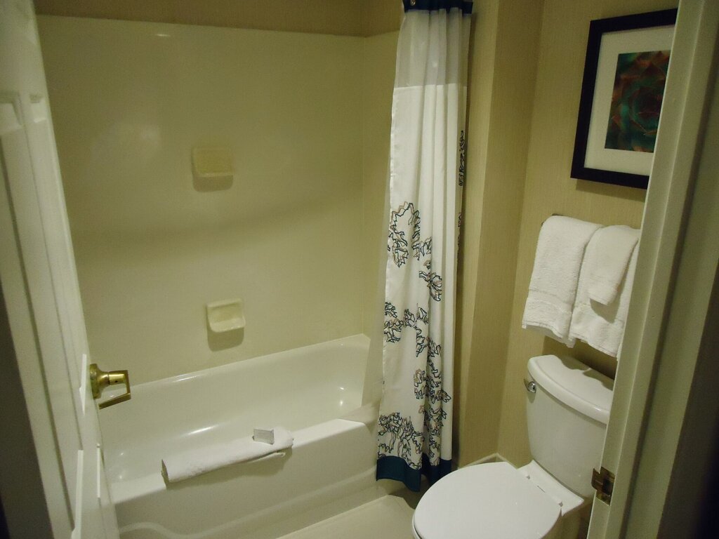 Hotel bathroom with shower, illustrating El Nido hotel hot water and pressure guide