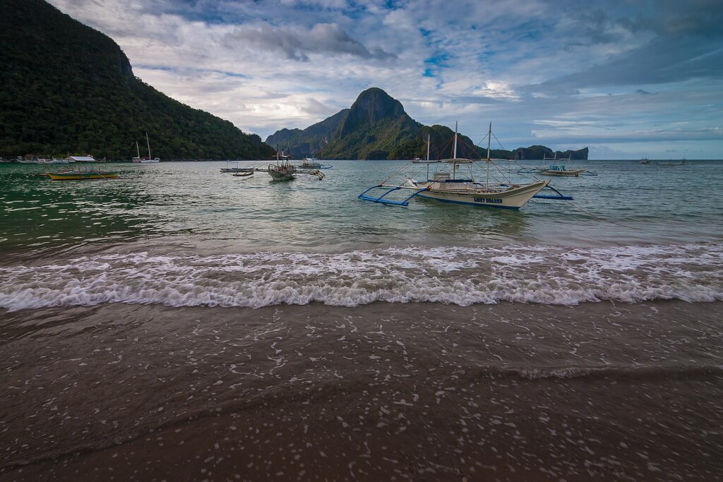 El Nido bay seen from a hillside resort in Palawan