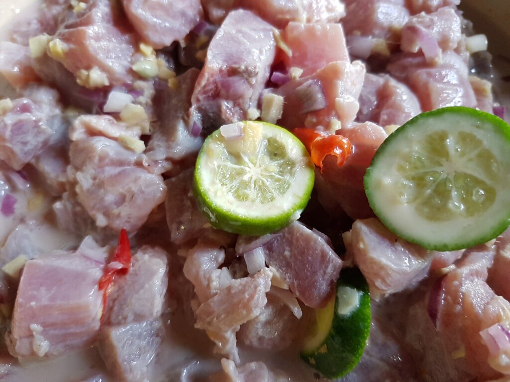 Kinilaw, a low-carb Filipino seafood dish