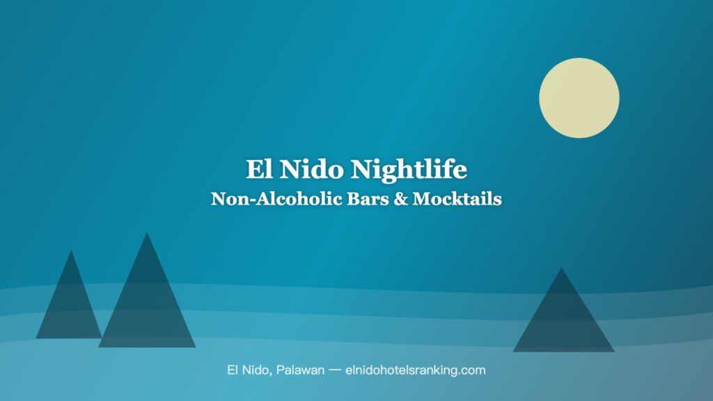 El Nido non-alcoholic bars and mocktail bar scene illustration