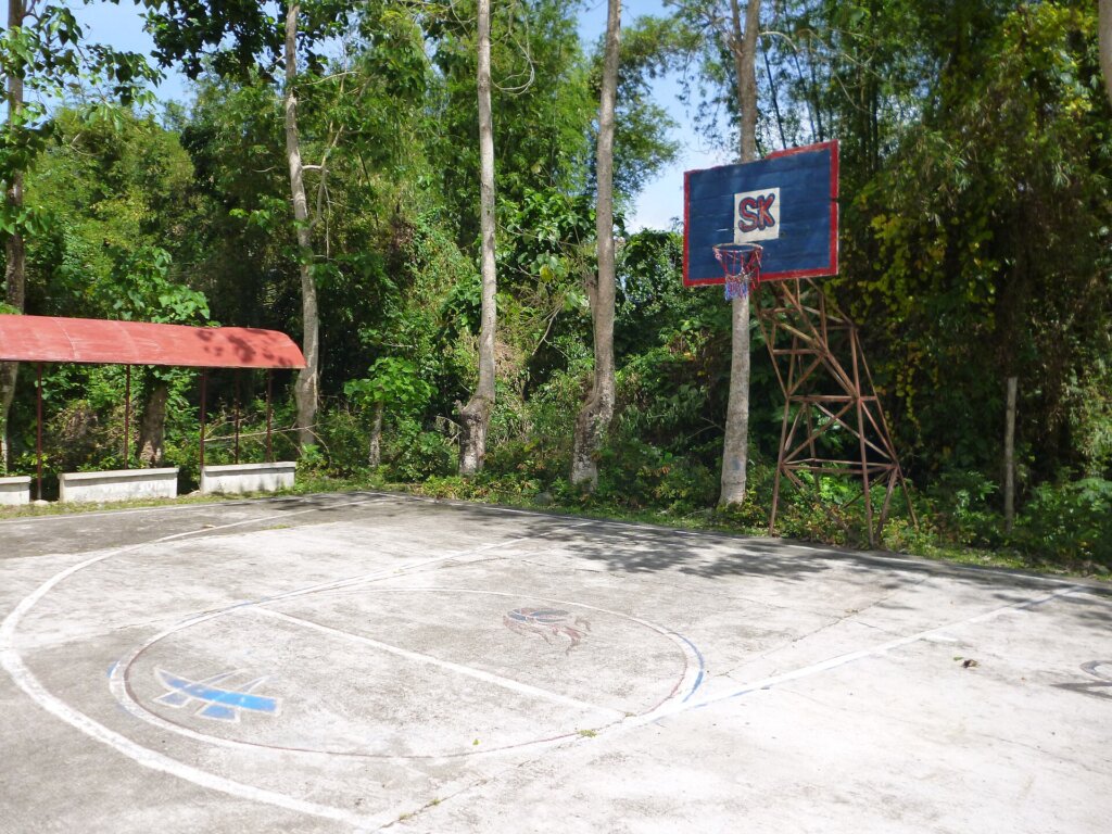 Outdoor barangay basketball hoop in the Philippines