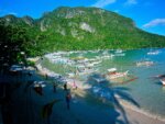 Bangka boats waiting for island hopping passengers in El Nido