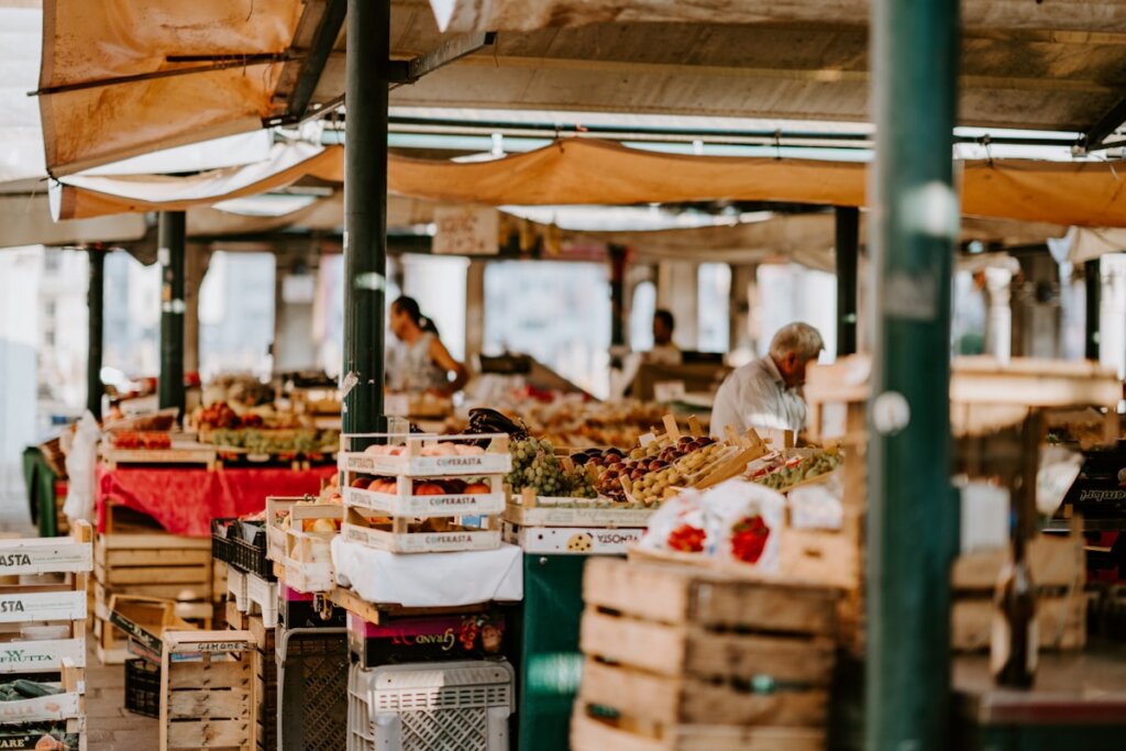 Vibrant local wet market with fresh seafood and tropical produce in El Nido Palawan