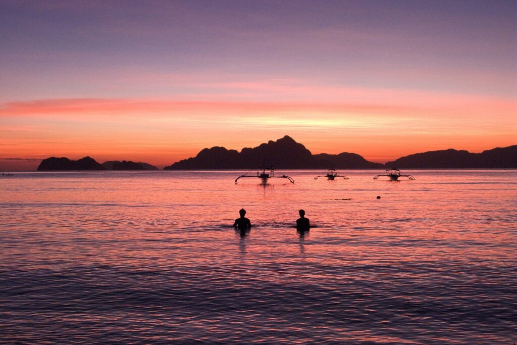 Sunset over Bacuit Bay, El Nido