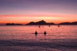 Tropical sunset over Bacuit Bay, El Nido, for travelers flying from Sydney